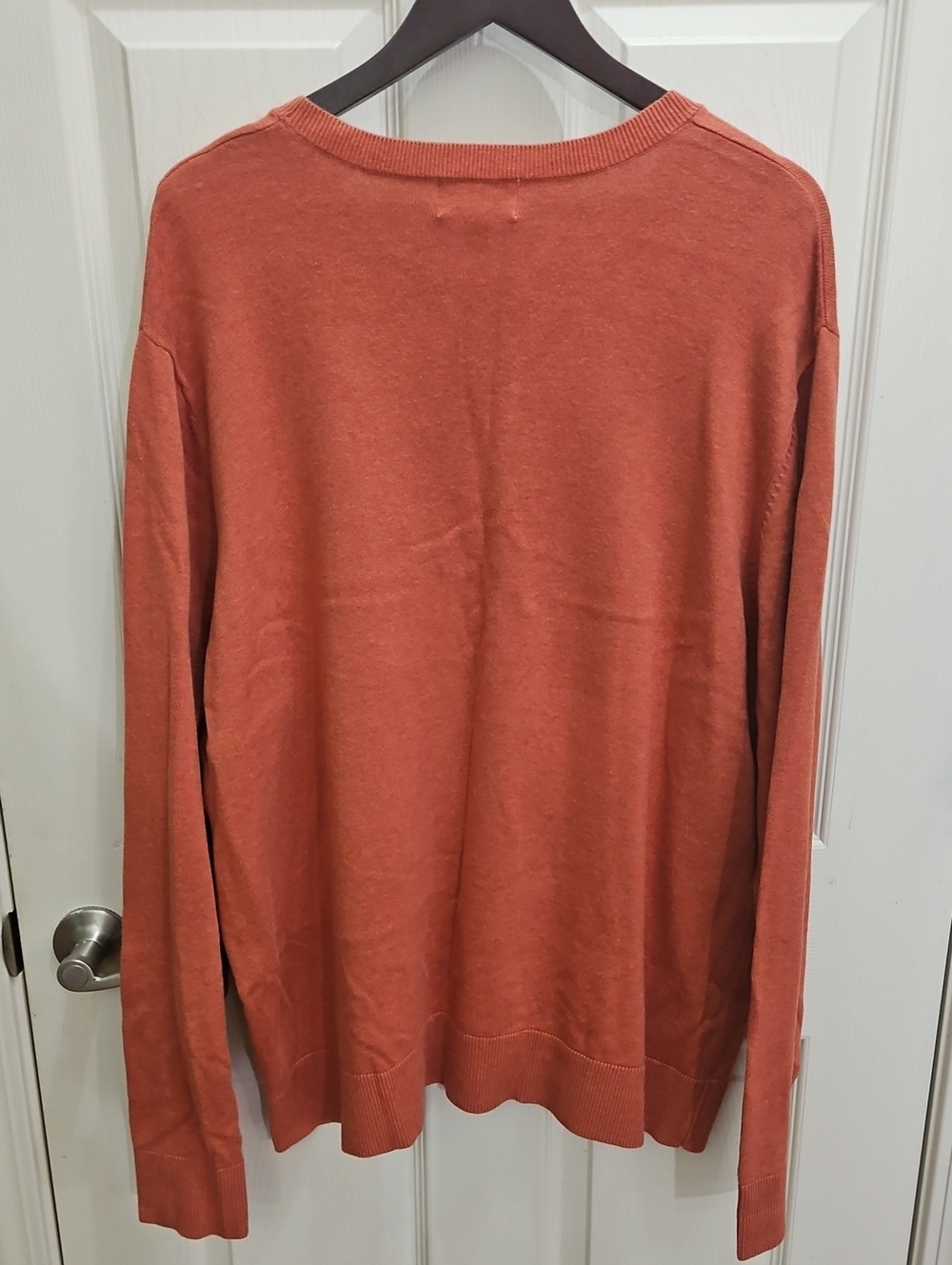 Goodfellow Orange Ribbed Knit Crew Neck Mens Cotton Sweater Sz XXL - Picture 5 of 6